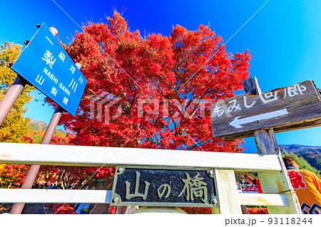 秋の山梨県 もみじ回廊の紅葉 秋の山梨県 もみじ回廊の紅葉 93118244