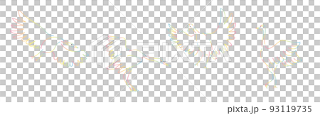 用彩虹色線繪製的四隻起重機的插圖 93119735