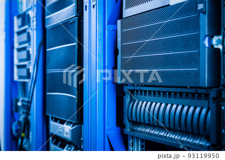 Row of hard disks used for data storage in internet data center Row of hard disks used for data storage in internet data center 93119950