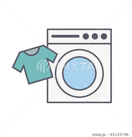 洗濯機とTシャツのアイコン。ベクター。 93120796