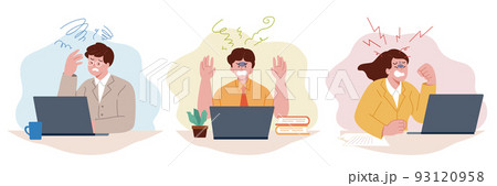 Stressed employees at workplace Stressed employees at workplace 93120958