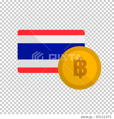 Thai flag and Thai currency baht icon. vector. Thai flag and Thai currency baht icon. vector. 93122373