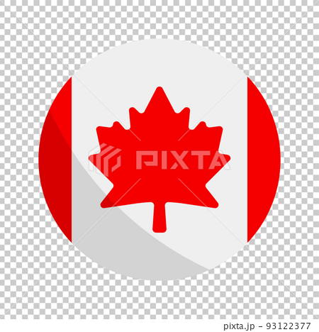 モダンな丸いカナダ国旗のアイコン。ベクター。 93122377