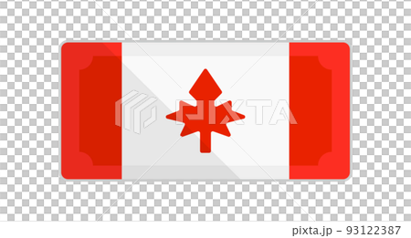 加拿大元鈔票圖標與加拿大國旗圖案。向量。 93122387