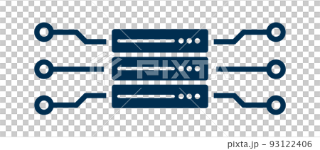 Cloud server and network icons. Hosting service symbol. vector. 93122406
