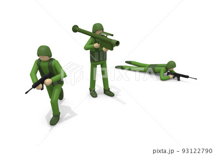 敵軍に攻撃する。軍隊の侵攻。戦争の現場。武器を使う兵士。戦う軍人。 敵軍に攻撃する。軍隊の侵攻。戦争の現場。武器を使う兵士。戦う軍人。 93122790