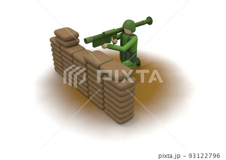 防衛する兵隊。軍隊の侵攻。戦争の現場。武器を使う兵士。戦う軍人。 93122796