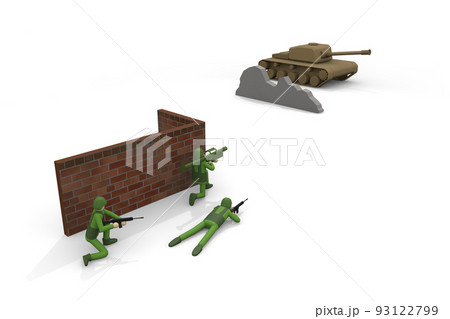 防衛する兵隊。軍隊の侵攻。戦争の現場。武器を使う兵士。戦う軍人。 93122799