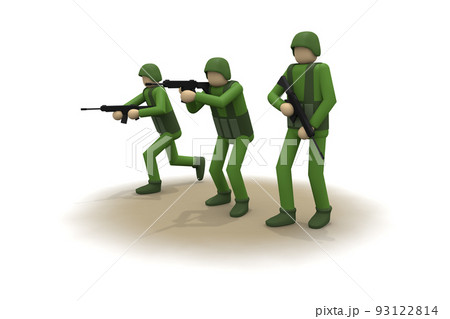 兵士が構える。軍隊の侵攻。戦争の現場。武器を使う兵士。戦う軍人。 兵士が構える。軍隊の侵攻。戦争の現場。武器を使う兵士。戦う軍人。 93122814