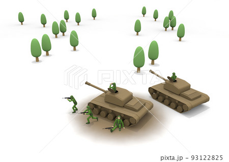 兵隊を組んで進む。軍隊の侵攻。戦争の現場。武器を使う兵士。戦う軍人。 兵隊を組んで進む。軍隊の侵攻。戦争の現場。武器を使う兵士。戦う軍人。 93122825