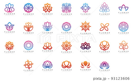 Flower Logo Set Design Vector 93123606