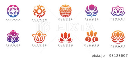 Flower Logo Set Design Vector 93123607