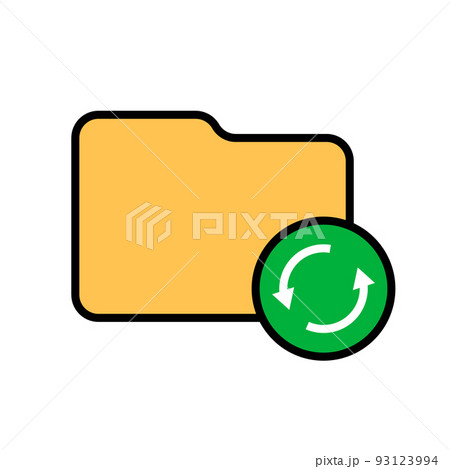 フォルダの同期アイコン。更新やバックアップ。ベクター。 93123994