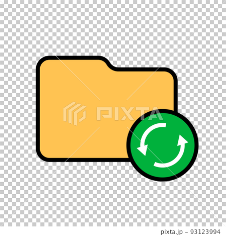 フォルダの同期アイコン。更新やバックアップ。ベクター。 93123994