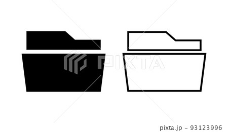 開いているフォルダアイコンセット。ベクター。 93123996
