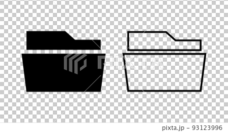 開いているフォルダアイコンセット。ベクター。 93123996