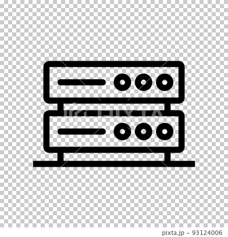 Server icon in flat design. web hosting. vector. 93124006