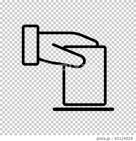 投票用紙を投票する手。ベクター。 93124029