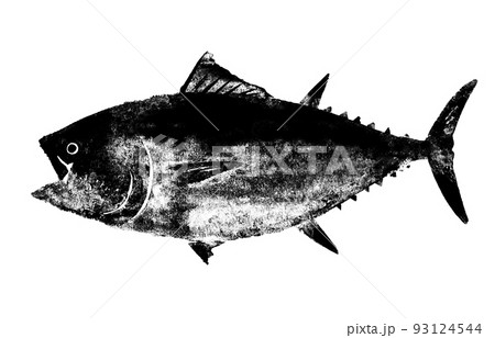 鮪の魚拓風イラスト 93124544