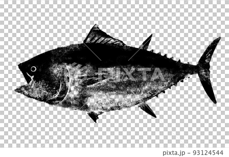 鮪の魚拓風イラスト 93124544