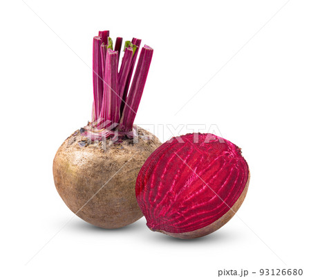Beetroot with leaves on white background 93126680