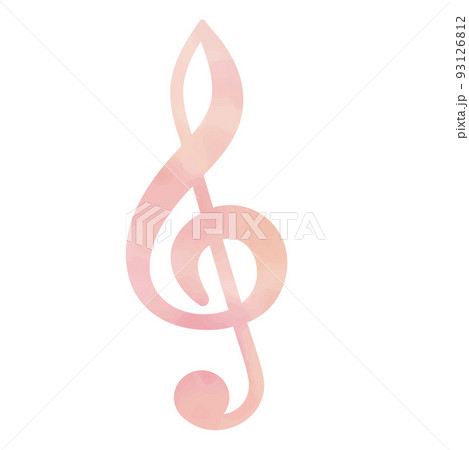 水彩調の音符。淡い色合いが美しい音楽記号 水彩調の音符。淡い色合いが美しい音楽記号 93126812