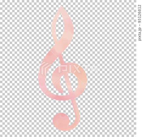 水彩調の音符。淡い色合いが美しい音楽記号 水彩調の音符。淡い色合いが美しい音楽記号 93126812