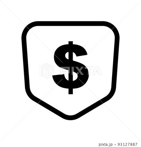 ドルマーク付きのシールドアイコン。ベクター。 ドルマーク付きのシールドアイコン。ベクター。 93127887