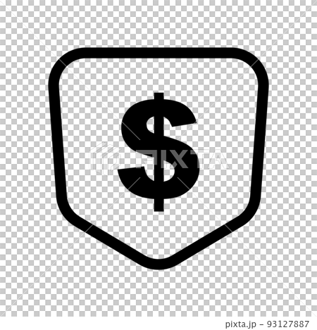 ドルマーク付きのシールドアイコン。ベクター。 ドルマーク付きのシールドアイコン。ベクター。 93127887