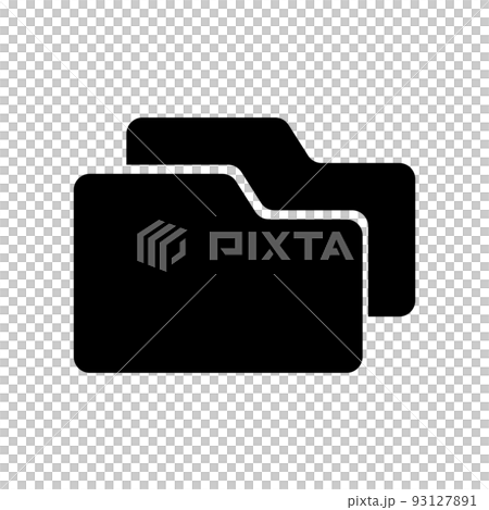 兩個文件夾剪影圖標。文件夾的副本。向量。 93127891