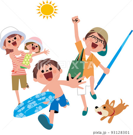 家族で水遊びへ 93128301