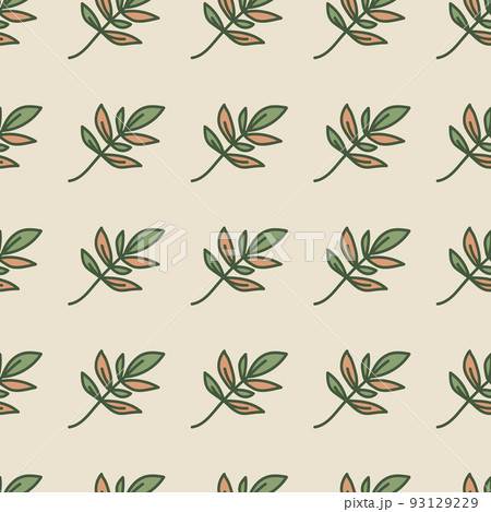 Premium Vector  Cute outline leaves seamless pattern simple leaf wallpaper  botanical floral background