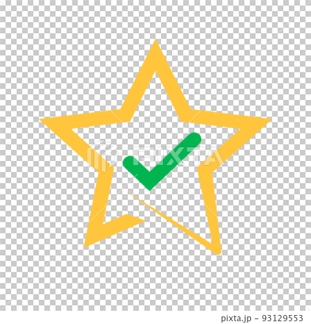 Modern logo with star and check mark. vector. 93129553