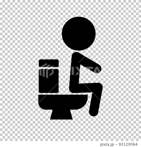 A person pooping in the toilet. vector. 93129564