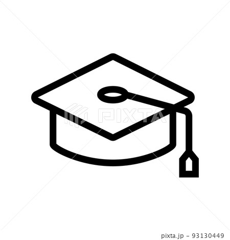 卒業式の角帽アイコン。博士帽。ベクター。 卒業式の角帽アイコン。博士帽。ベクター。 93130449