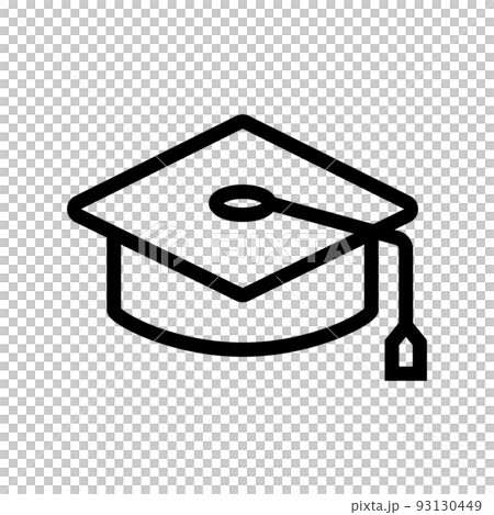 卒業式の角帽アイコン。博士帽。ベクター。 卒業式の角帽アイコン。博士帽。ベクター。 93130449