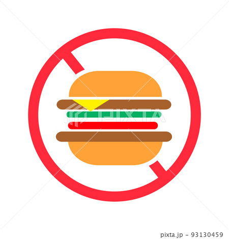 食事禁止。食べ物禁止。持ち込み禁止。ベクター。 93130459