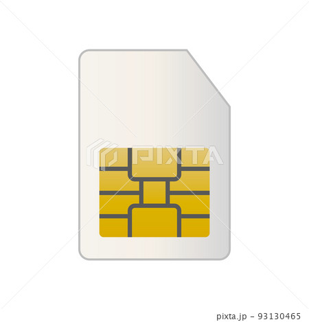 SIMカードアイコン。モバイル携帯電話通信のマイクロチップ。電子通信。ベクター。 SIMカードアイコン。モバイル携帯電話通信のマイクロチップ。電子通信。ベクター。 93130465