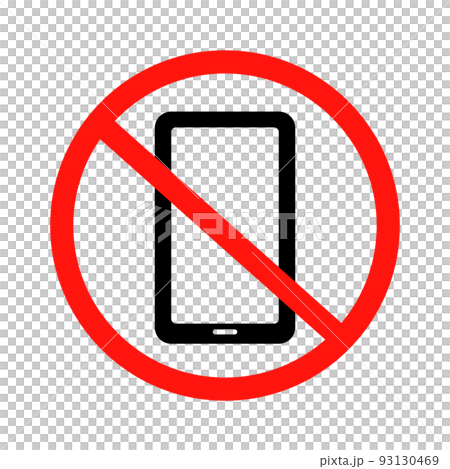 スマートフォン使用禁止。携帯電話使用禁止。ベクター。 スマートフォン使用禁止。携帯電話使用禁止。ベクター。 93130469