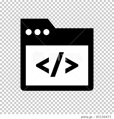 Tag mark and window icon. coding mark. Web page source. vector. 93130471
