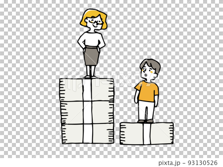 会社や職業によって収入が違う様子　教育格差における年収の差 93130526