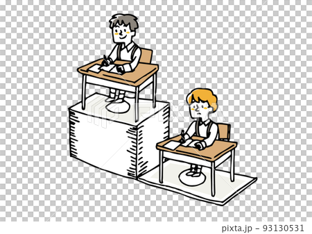 子供によって教育にかけるお金に差がある様子　教育格差における年収の差 93130531