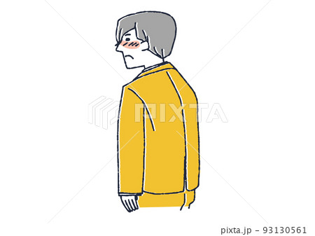 とても恥ずかしがっている男性　羞恥心や自信のなさを感じる人々 93130561