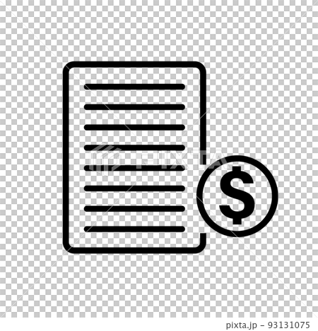 財務文件圖標和美元硬幣。會計憑證。向量。 財務文件圖標和美元硬幣。會計憑證。向量。 93131075