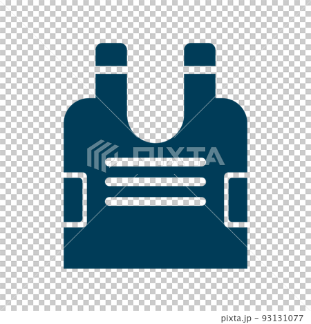 防彈背心剪影圖標。防彈背心。向量。 93131077