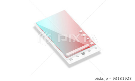 Video content interface frame screen mockup, isolated 93131928