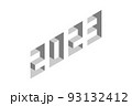 2023. Isometric text Happy New Year. 93132412