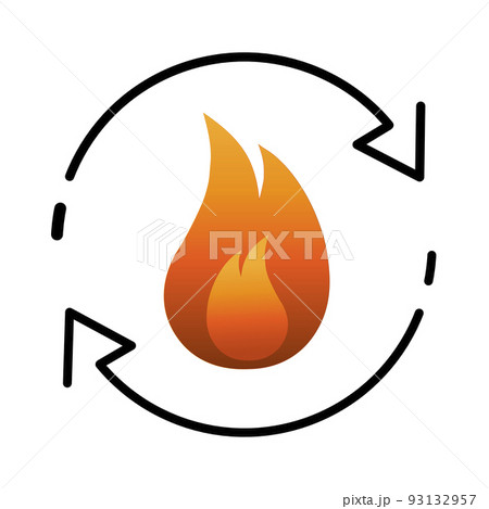 Metabolic processes icon Fire with arrows rotation 93132957