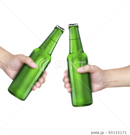 A man holding Beer bottle isolated on white background A man holding Beer bottle isolated on white background 93133171