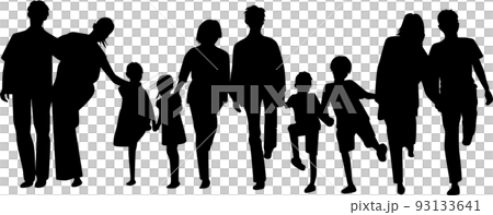10 people family silhouette illustration 10 people family silhouette illustration 93133641